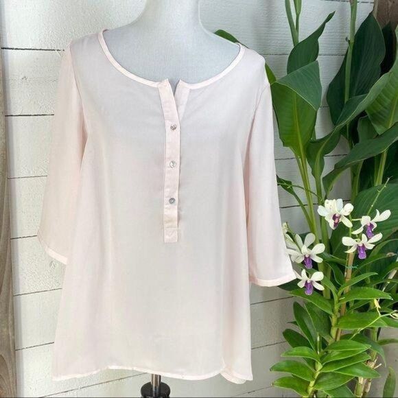 Liz Claiborne Pre Loved Shear Pink  Tunic XL - Picture 1 of 7